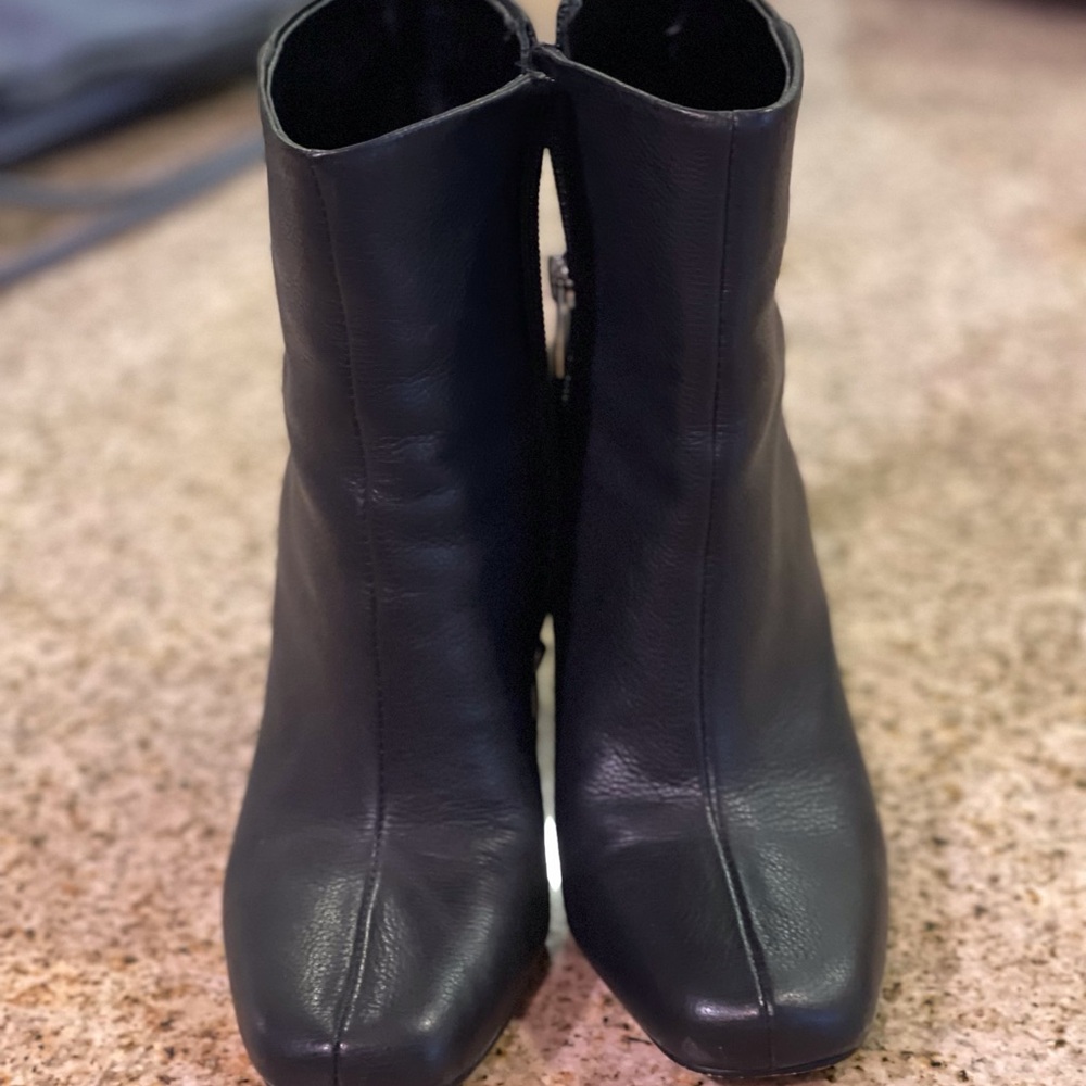Vince Camuto Black Leather Ankle Boots